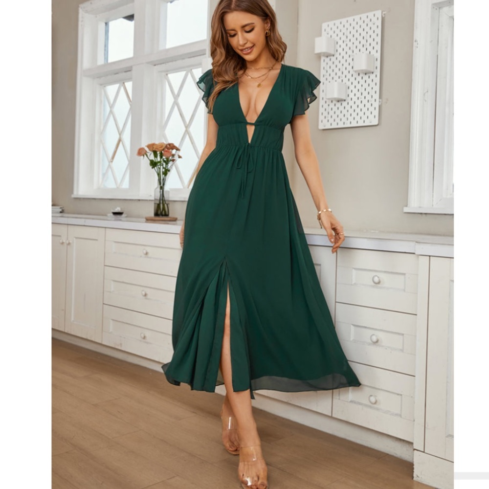 Cupshe Teal Sheer Blouse